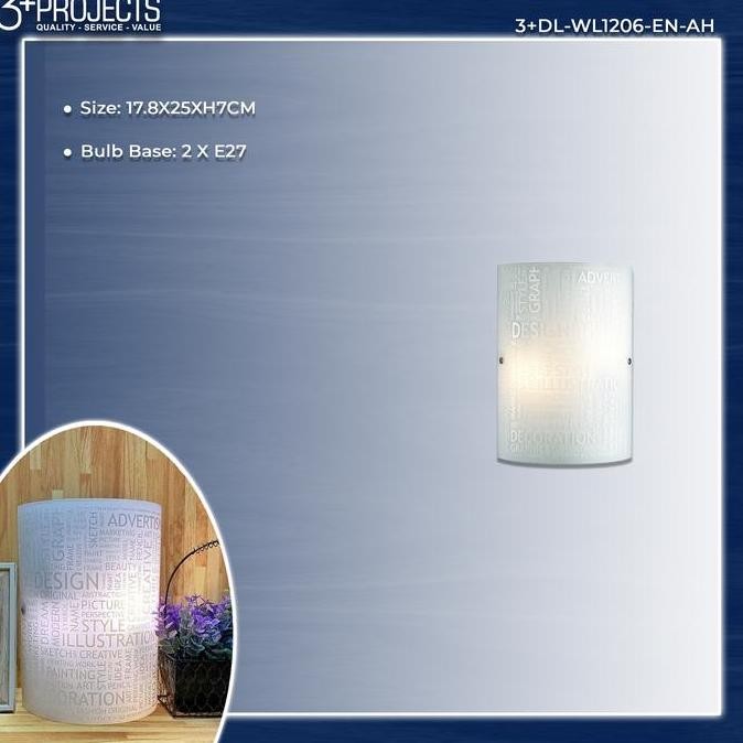 Lampu Dinding / Wall Lamp White Glass 3+Dl-Wl1206-En-Ah