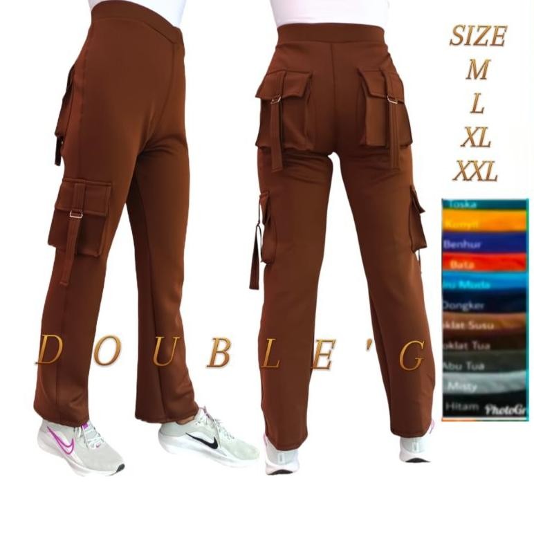 [PDL]CELANA PANJANG WANITA PDL/CELANA CARGO OLAHRAGA WANITA/CELANA SENAM CARGO ORANGE/CELANA CARGO W