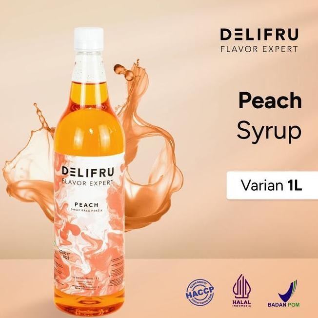 

(SALE) DELIFRU SYRUP PEACH - SIRUP PERSIK 1 LITER