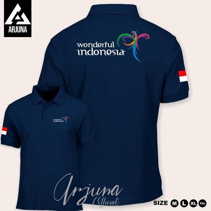 Murah Baju Polo Shirt Wonderful Indonesia /  Baju Kaos Kerah Logo Pariwisata Wonderful Indonesia