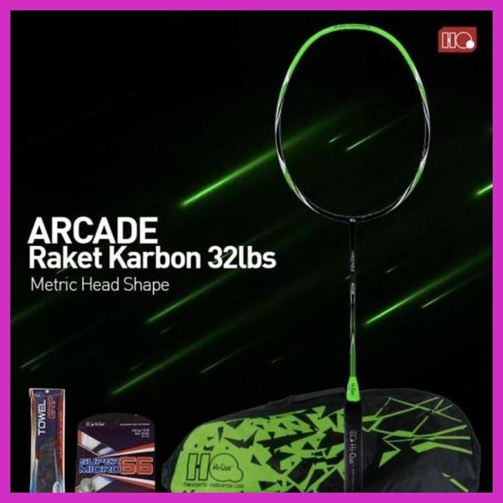 (OLAHRAGA) RAKET BADMINTON HIQUA HQ NEW ARCADE 303/305/306/308/309 FULL BONUS ORI SIAP KIRIM
