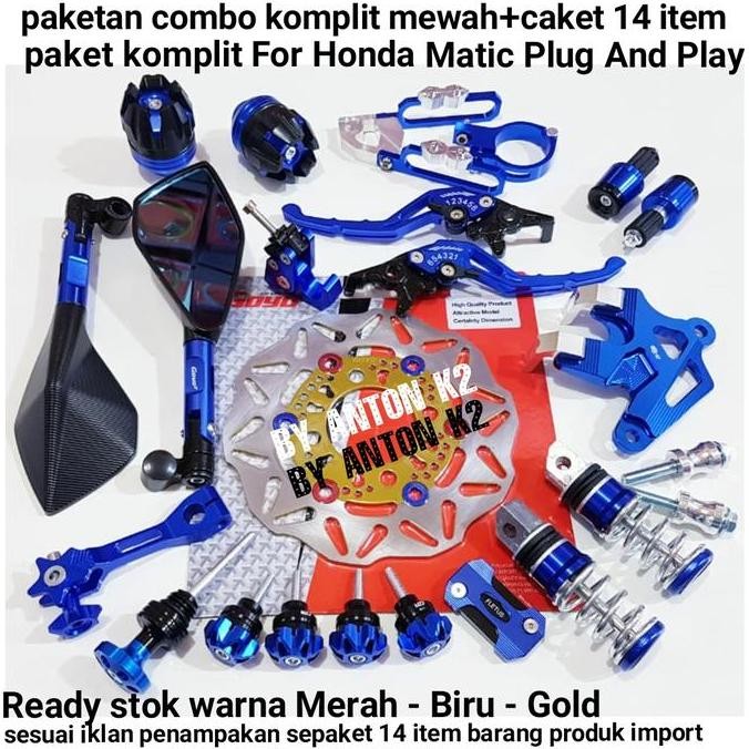 PAKET 14 ITEM VARIASI AKSESORIS MOTOR BEAT KARBU/BEAT FI/BEAT STREET