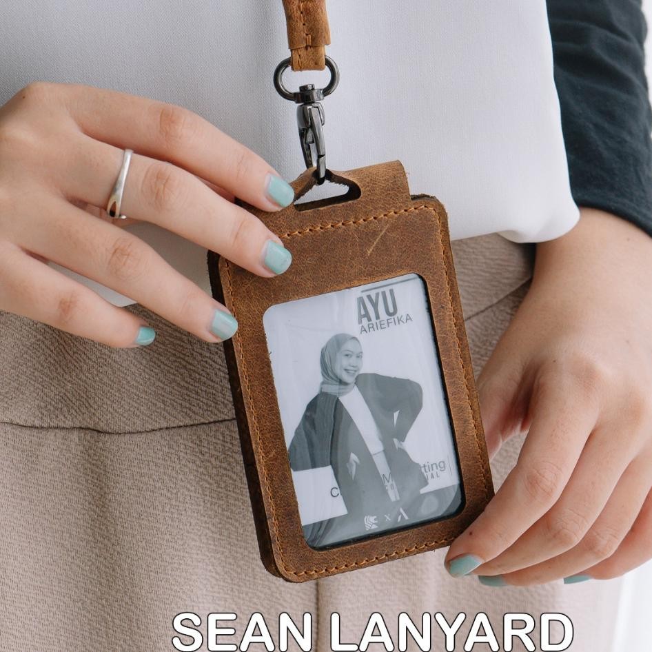 

Lanyard Name Tag Card Holder Gantungan Id Card Magnet Kulit 2 Layer Art Leather