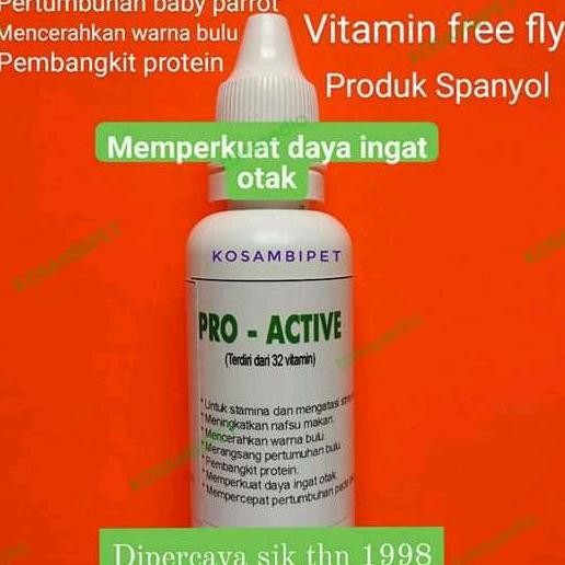 Vitamin burung - PRO ACTIVE - vitamin Parrot free fly