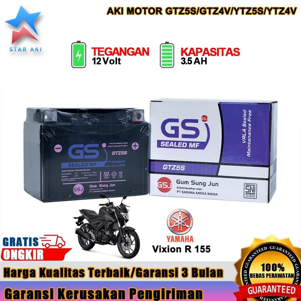 ''Terlaris" Aki Motor Yamaha Vixion Aki Kering Accu Kering Mf Gtzs Murah