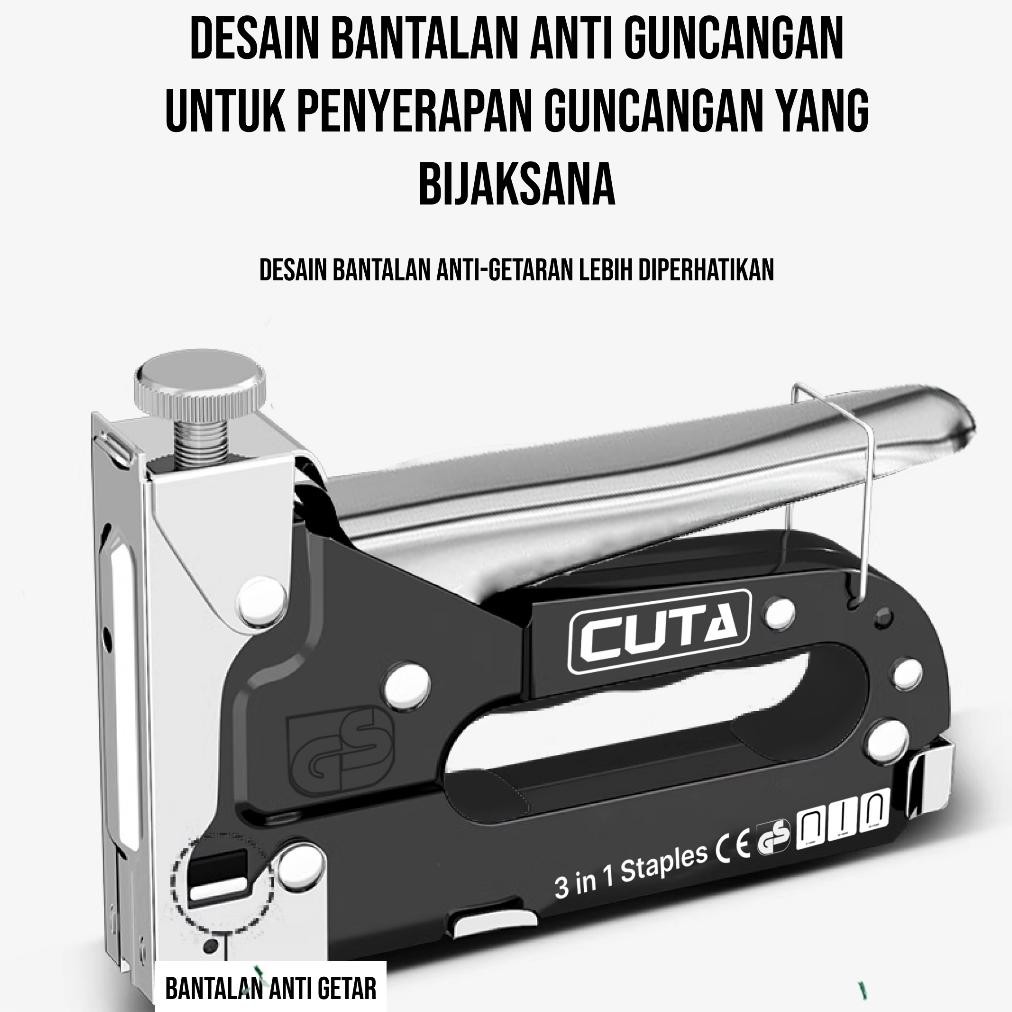 

CUTA Staples Gun 3 in 1 Chromium Staples Tembak Hekter Tembak Gun Tracker Staple Tembak Stapler