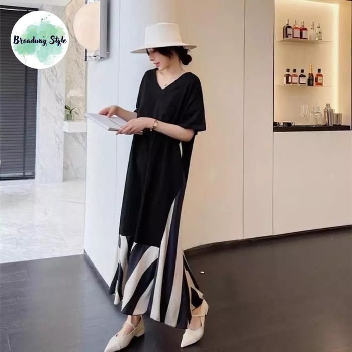 Maxi Long Dress Baju Terusan Wanita Lengan Pendek Vacation Bali Pantai Big Size Oversize