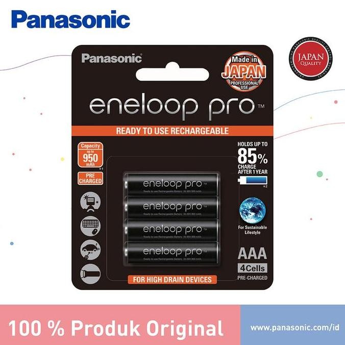 Panasonic Eneloop Pro Baterai Rechargeable AAA 4pc Battery Eneloop Pro