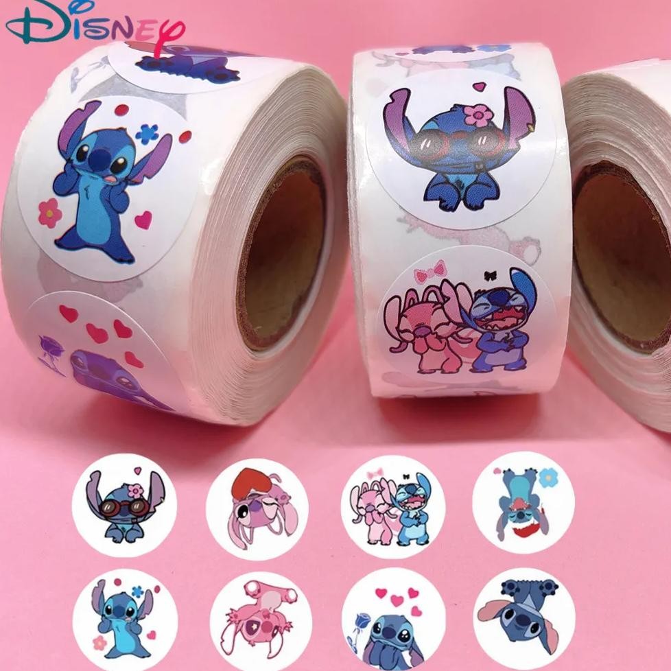 

Kawaii 500Pcs Disney Stitch Diy Stickers Anime Seal Label Decorative Cartoon Kids Party Candy Stickers Rolls Stickers Toys