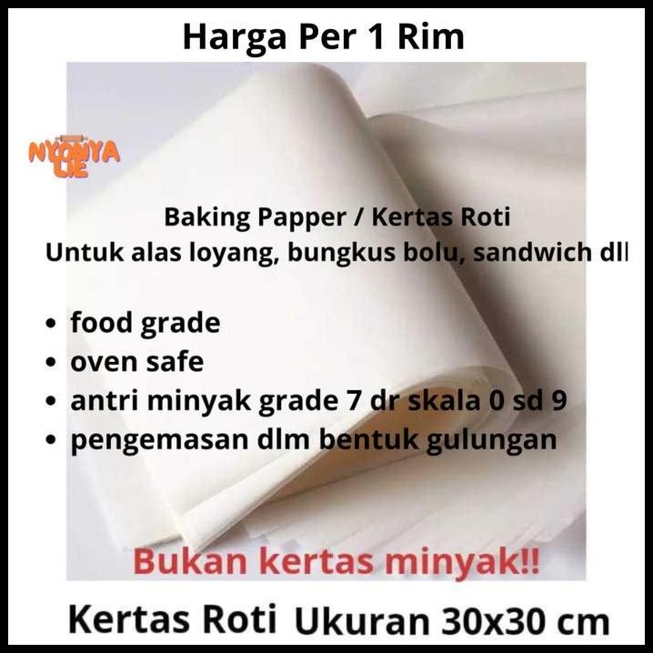 

1 Rim (500 Lembar) 30x30 cm Kertas Roti Baking Paper Wrapping Kado Kertas Tissue Nyonya Lie