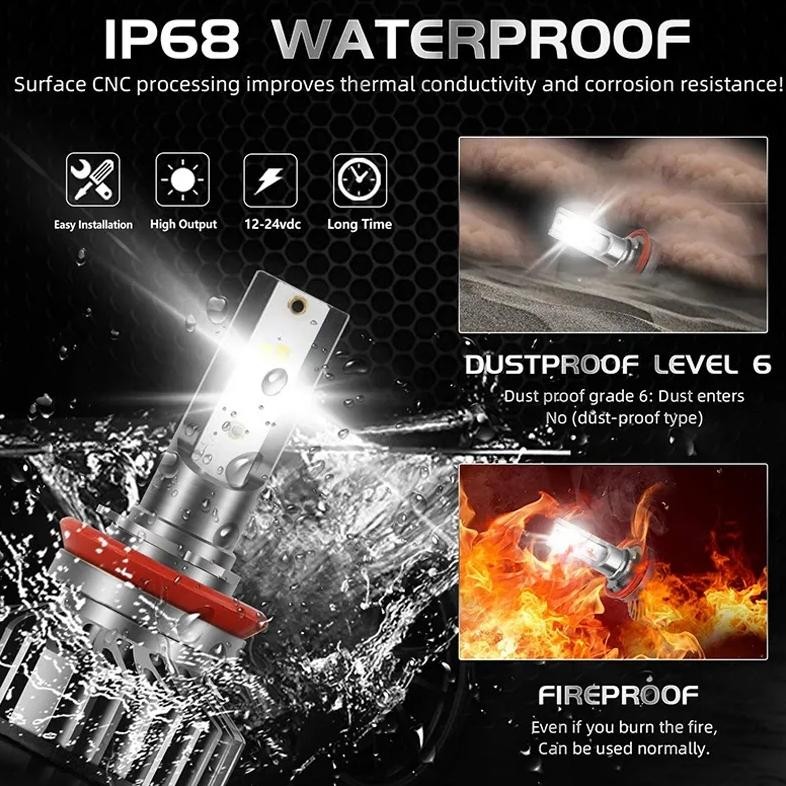 BZL LAMPU LED HEADLAMP FOGLAMP H4 H11 H8 H16 H9 H1 H7 HIR2 TIGA 3 WARNA TRICOLOR PUTIH KUNING 3000K 