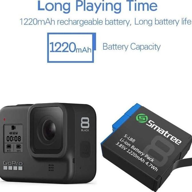 Smatree for GoPro HERO8 HERO 8 Battery Baterai