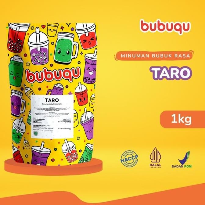 

baru bubuk minuman taro latte 1kg bubuqu - talas ungu susu kekinian