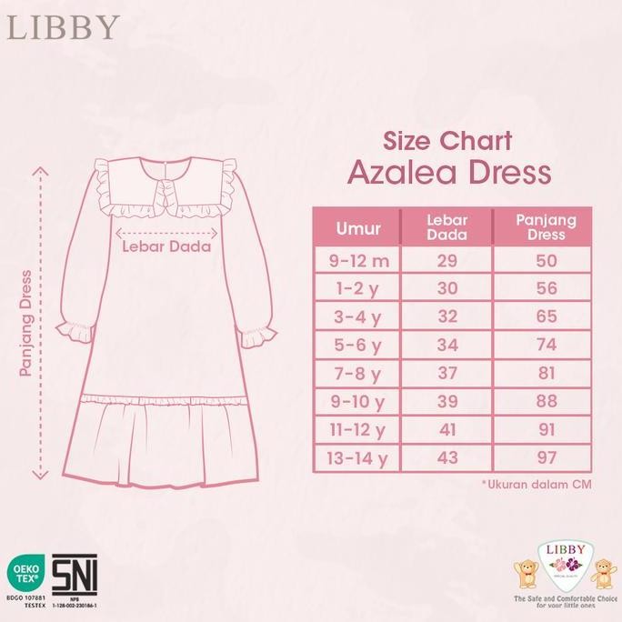 SALE LIBBY GAMIS ANAK PEREMPUAN DRESS LEBARAN 6 BULAN - 10 TAHUN SARIMBIT KELUARGA NAURA MALIKA AZAL