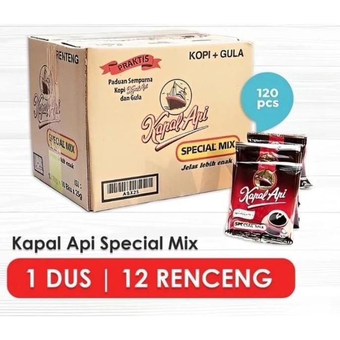 

baru kopi kapal api special mix 1 dus (12 renteng x 10x23g) - kopi + gula sachet