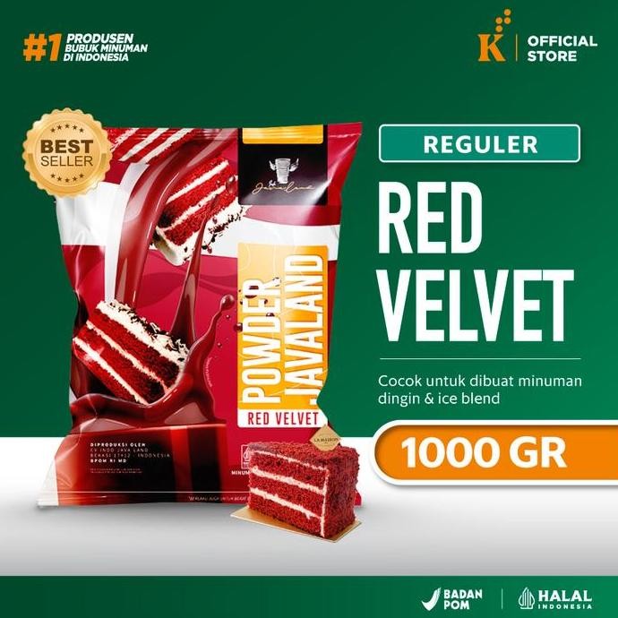 

baru bubuk minuman red velvet javaland 1kg - powder drink original gula serbuk