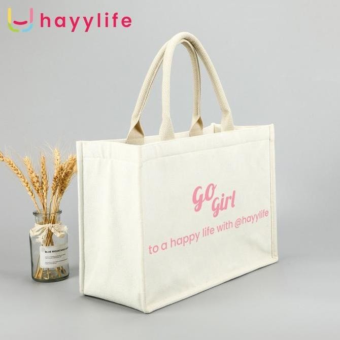 

Baru Totebag Kanvas Wanita Motif Bunga Hl-Faa892 - Tas Jinjing Makan Siang Tebal Stylish
