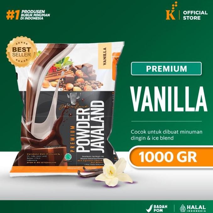 

baru javaland bubuk minuman premium vanilla 1kg - powder drink vanilla untuk ice blend