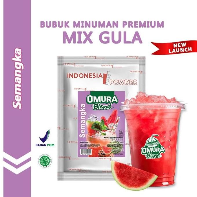 

baru omura bubuk minuman rasa semangka 1kg - watermelon powder drink premium