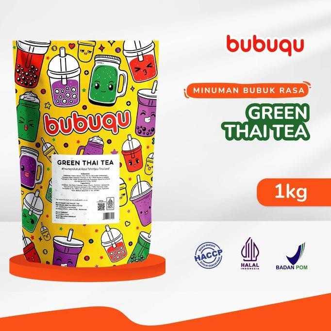

baru bubuk minuman thai green tea 1kg - bubuqu teh susu hijau premium