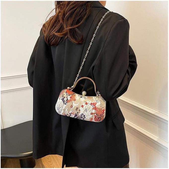 

Baru Tas Pesta Bordir Bunga Elegan Kbsas929 - Clutch Party Bag Mewah Korean Style