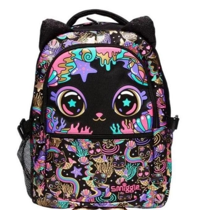Smiggle Ori Backpack Attach Hey Black Cat/ Tas Sekolah Smiggle/ Kado