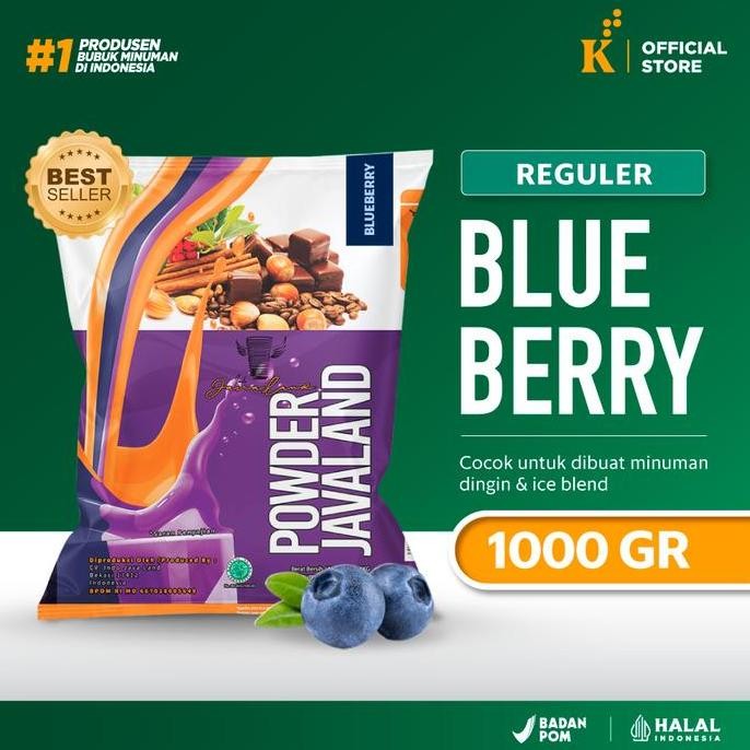 

baru bubuk minuman blueberry 1kg - javaland original bubble drink