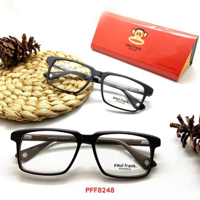 Frame Kacamata Original Paul Frank PFF8248 Model Kotak Lebar Frame 142 Size 54 Bridge 16 Full Frame