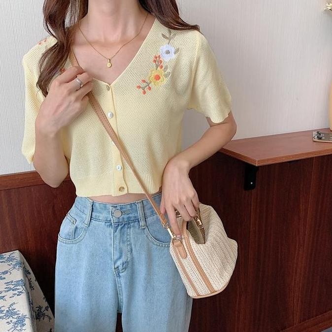 

Baru Tas Selempang Wanita Bao057 - Straw Bag Anyaman Kulit Polos Stylish Korea