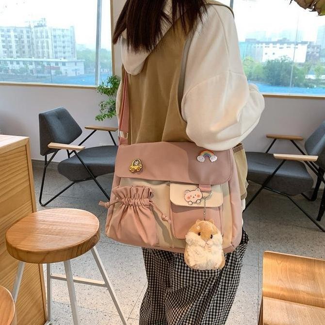 

Baru Mismi Lena Bag - Tas Selempang Korea Stylish Waterproof Casual Wanita 31L