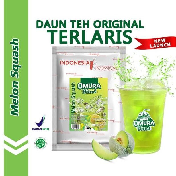 

baru bubuk minuman melon squash tanpa susu 1kg omura blend - serbuk minuman rasa melon segar