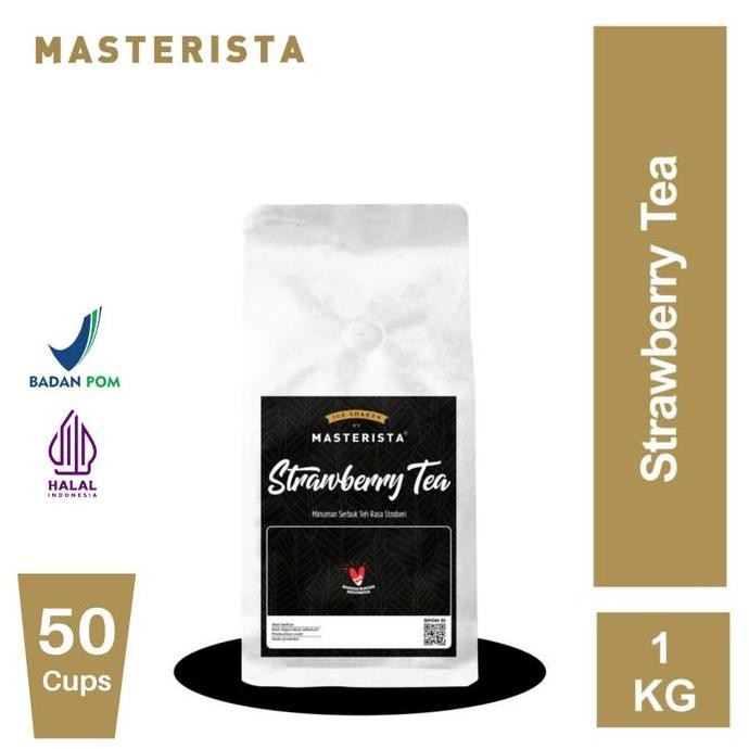 

baru bubuk minuman strawberry tea - powder teh stroberi untuk es teh manis