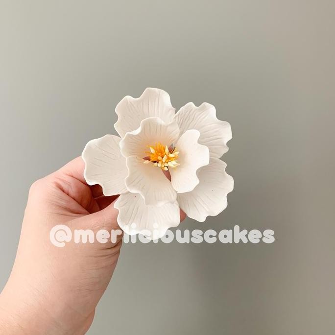 

Promo Open Rose White Putih Bunga Gumpaste Flower Cake Kue Topper COD