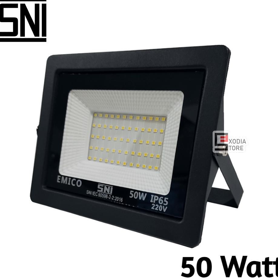 Emico Lampu Sorot Smd Led 50 Watt Sni Ip65 Lampu Floodlht Utk Panggung Outdoor Taman
