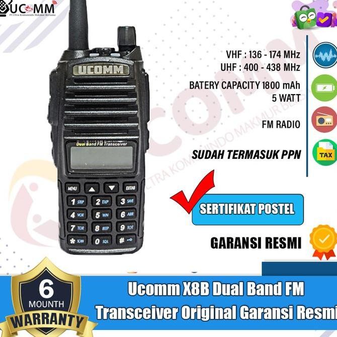 NEW Ucomm X8B X8 HT DualBand HT Baofeng UV 82 UV-82 Original Garansi Resmi