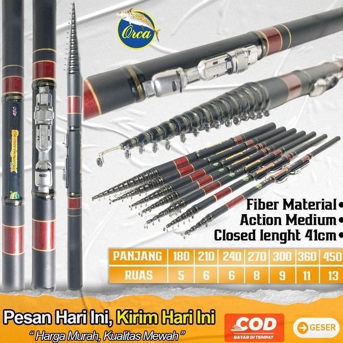 Joran Tegek Kolong Murah Orca Tjl & Xiaguang Ringan Action Semi Kaku Pancing