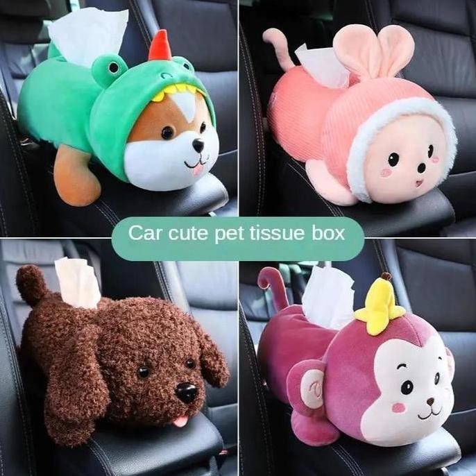 diskon kotak tisu boneka kartun lucu - tempat tisu mobil boneka sandaran tangan unik
