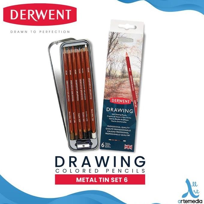 

Pensil Warna Derwent Drawing 6 Pencil Color Metal Tin Set