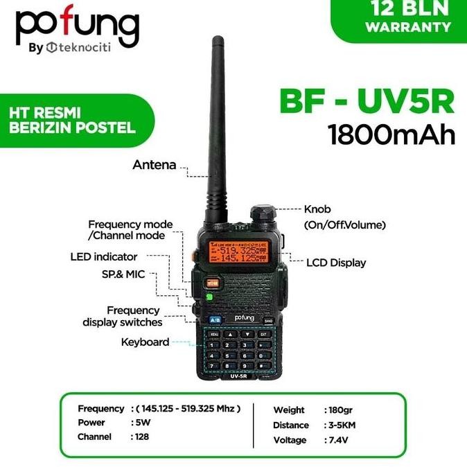 TERMURAH - AUQOZ x Pofung HT Walkie Talkie UV5R - Radio HT A5 UHF VHF FM / HT Pofung -  HT Murah Jar