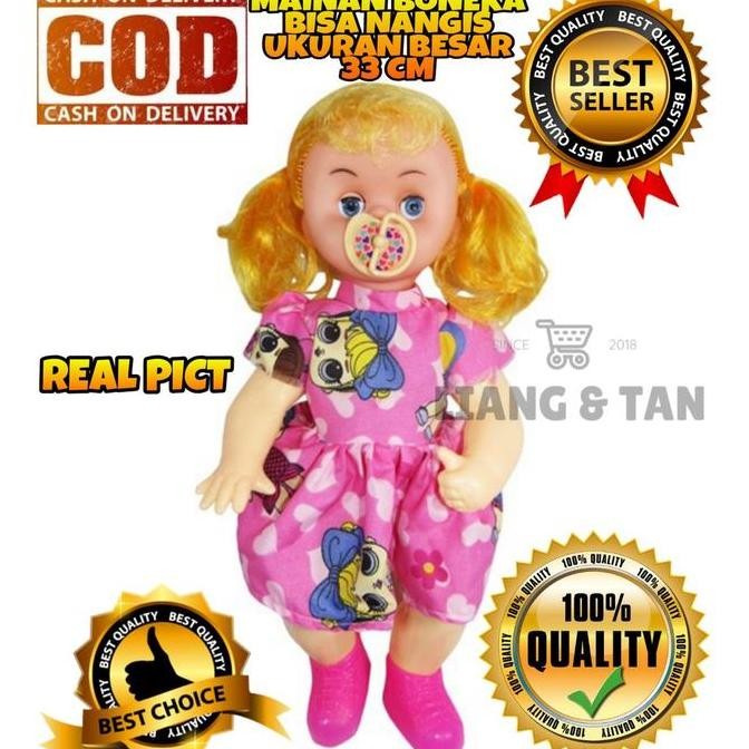 diskon mainan boneka susan bayi ukuran besar - bisa nangis + aksesoris lengkap