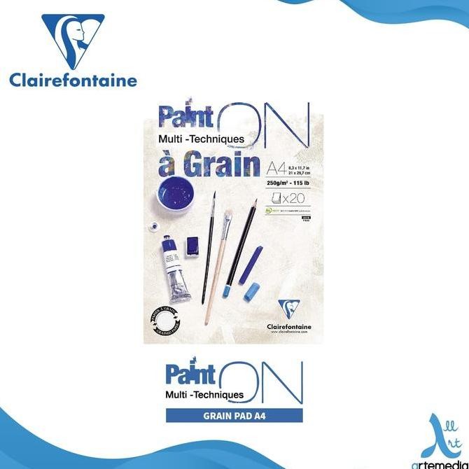 

NEW Buku Sketsa Clairefontaine Paint On A4 a Grain Multi Techniques Pad