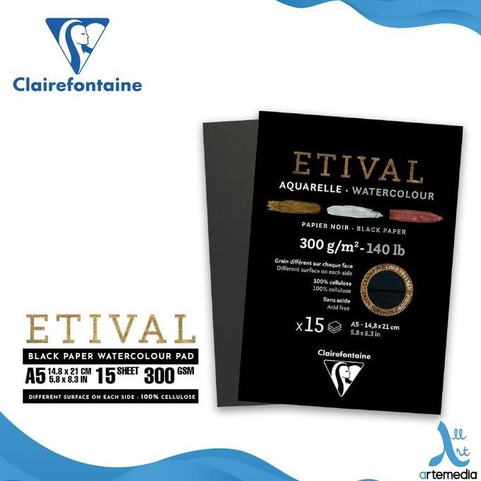 

Sale Kertas Cat Air Clairefontaine Etival A5 Black Paper Watercolor Pad
