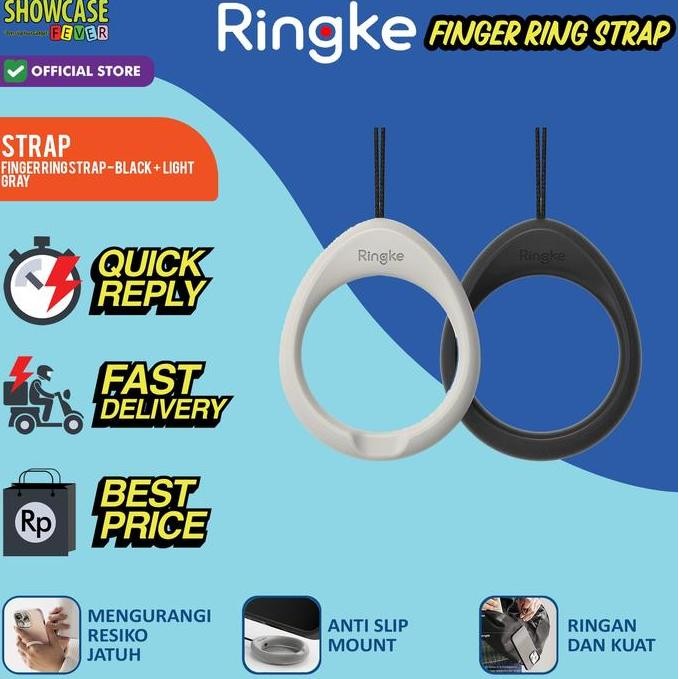 

Ringke Finger Ring Strap Black + Light Gray Tali Lanyard Strap Charm