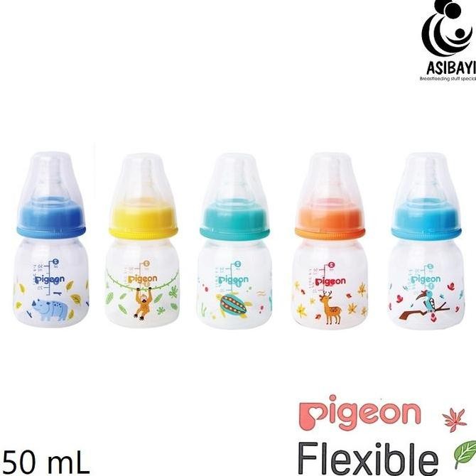 Pigeon Flexible 50ml Botol Susu Newborn Bayi Baru Lahir Slim Neck