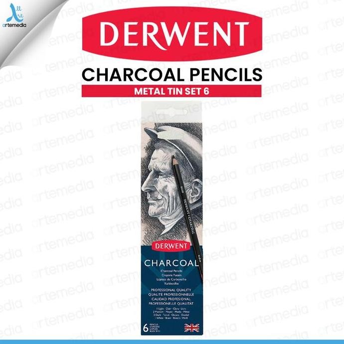 

NEW Derwent Pensil Arang Charcoal Pencil Set 6