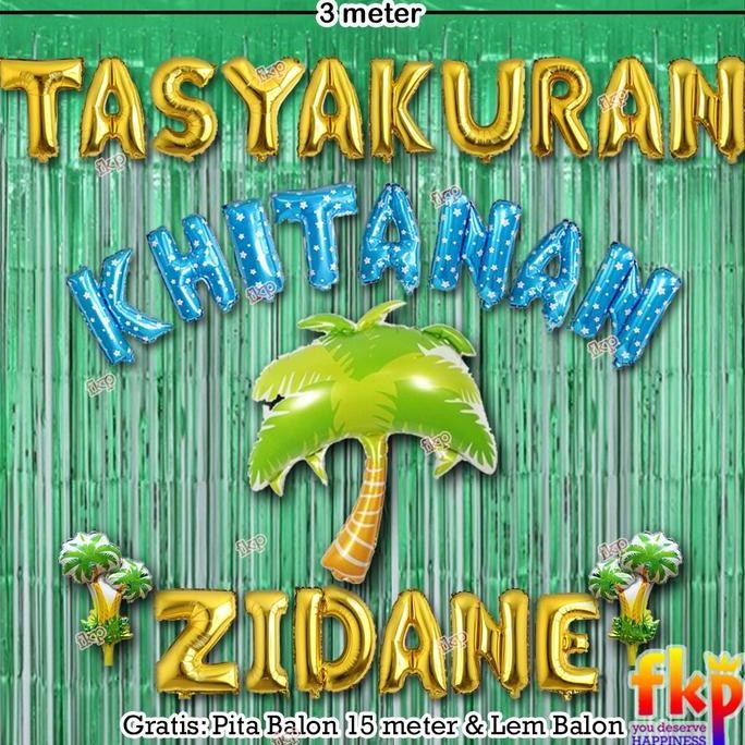 Paket Dekorasi Tasyakuran Khitanan Sunatan Dekor Balon Pohon Kurma