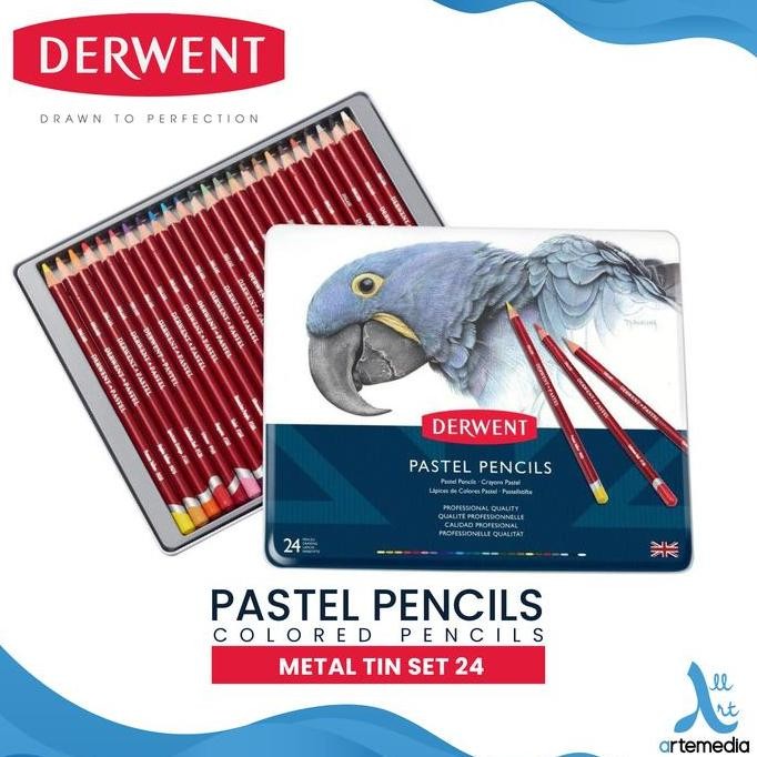 

TERBARU - Pensil Warna Derwent Pastel 24 Pencil Color Metal Tin Set