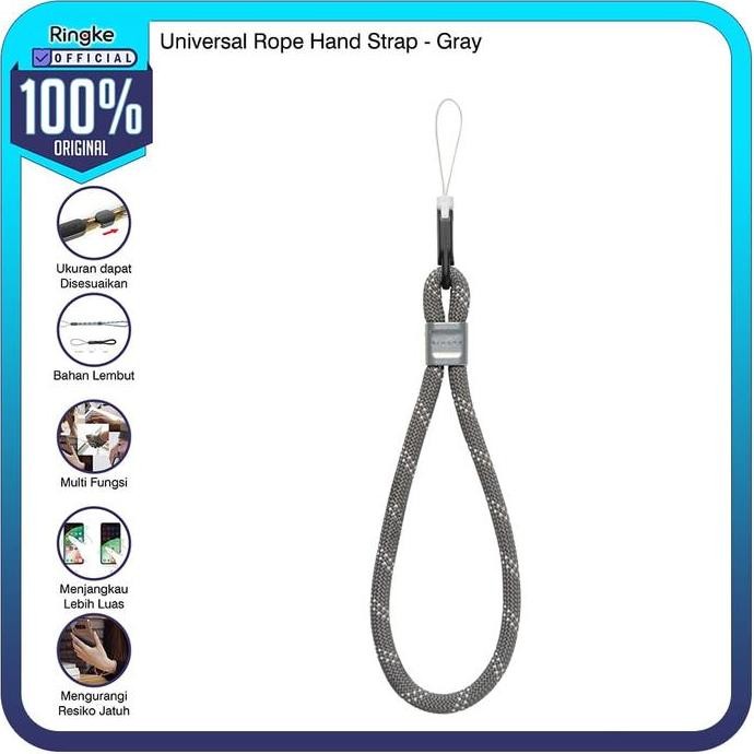 

Ringke Rope Hand Strap Gray Tali Gantungan Hp Paracord Wrist Strap Handphone Keychain Kamera Lanyard Id Card Kalung Multifungsi