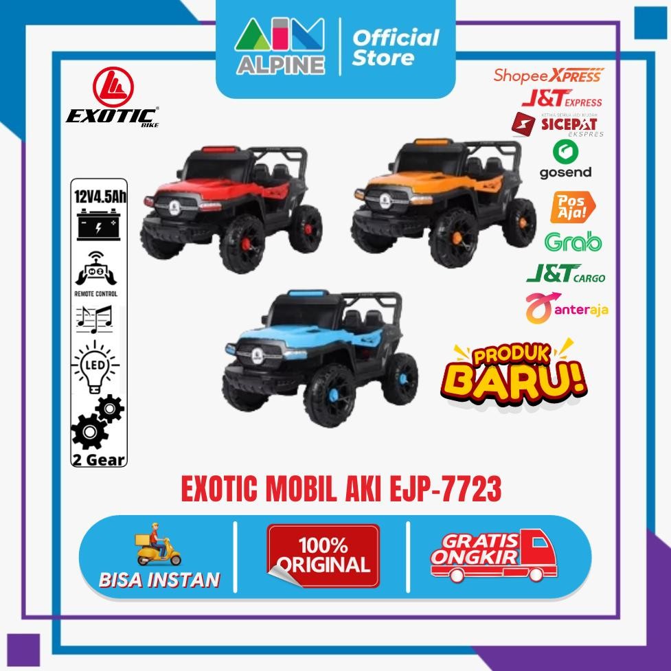 MOBIL AKI ANAK  EXOTIC RECHARGEABLE JEEP EJP-7723 BISA MANUAL DAN REMOTE (FREE ONGKIR WILAYAH MAKASS