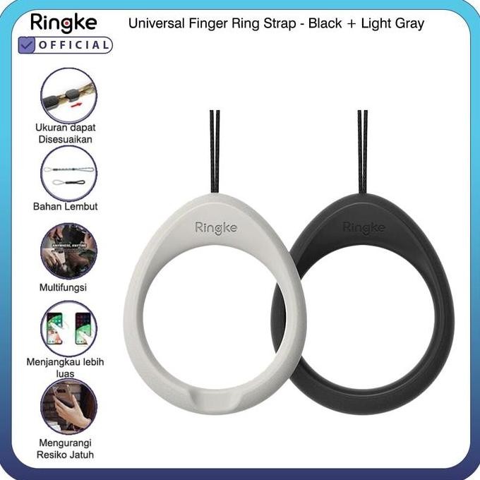 

Ringke Finger Ring Strap Black + Light Gray Tali Lanyard Strap Charm